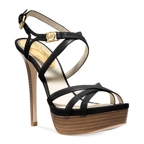 black michael kors platform sandal|michael kors denim sandals.